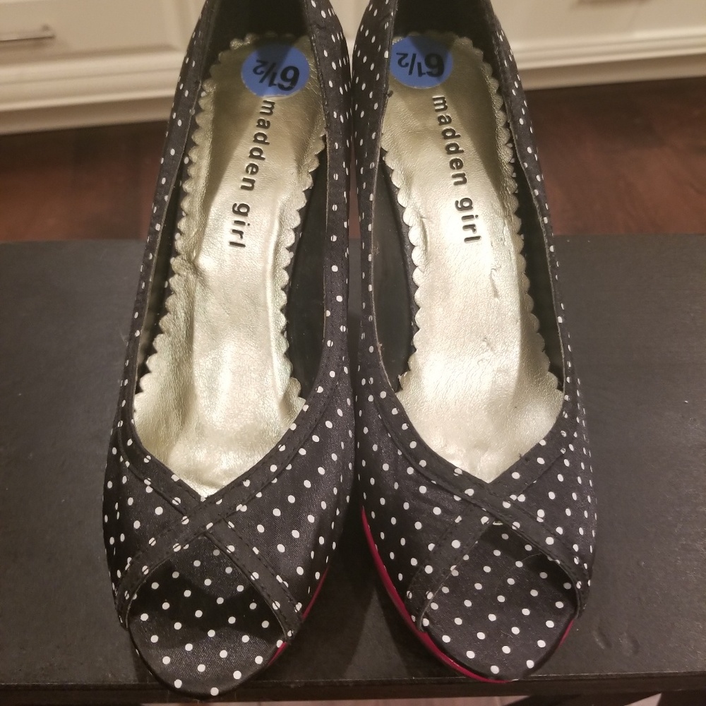 Madden Girl Polka Dotk Platform Heel Sz 6.5